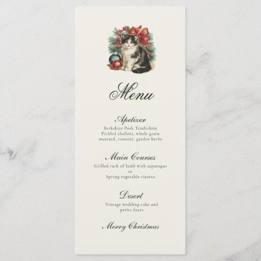 Menu Noël traditionnel vintage (Devant)