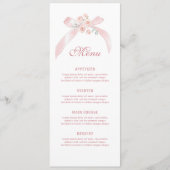 Menu Nœud Classique Rose Floral (Devant)