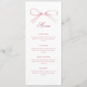 Menu Nœud rose aquarelle classique (Devant)