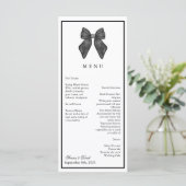 Menu Nœud Ruban Mariage Classique Noir & Blanc (Debout devant)