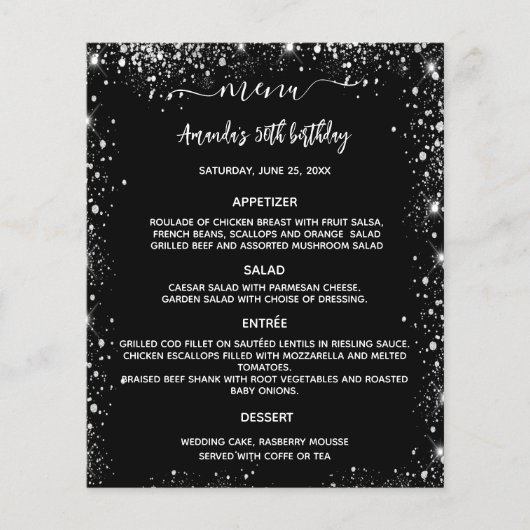 Menu noir blanc (Devant)