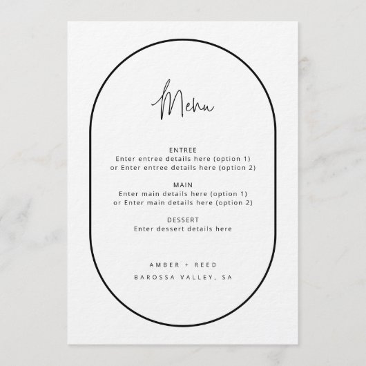 Menu noir blanc à double arc (Devant)