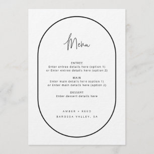 Menu noir blanc à double arc