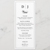 Menu Noir & Blanc Classique Elégant Mariage de luxe (Devant)