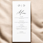 Menu Noir Blanc Monogramme Elégante Réception De Mariag<br><div class="desc">Présentant notre menu minimaliste Mariage moderne noir et blanc, un ajout raffiné et élégant à votre paysage de table mariage qui équilibre parfaitement design contemporain avec sophistication intemporelle. Conçus avec précision et un oeil pour une esthétique minimaliste, ces menus sont conçus pour élever votre expérience culinaire et laisser une impression...</div>