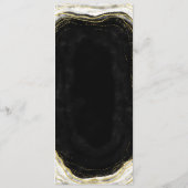 Menu Noir Blanc & Or Géode Agate Marbre Slice Dîner (Dos)