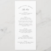 Menu Noir Blanc traditionnel calligraphie Mariage offic (Devant)