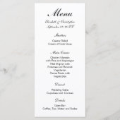 Menu Noir Blanc traditionnel Mariage classique (Devant)
