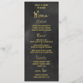 Menu Noir Chalkboard & Gold Falligraphy Script (Devant)