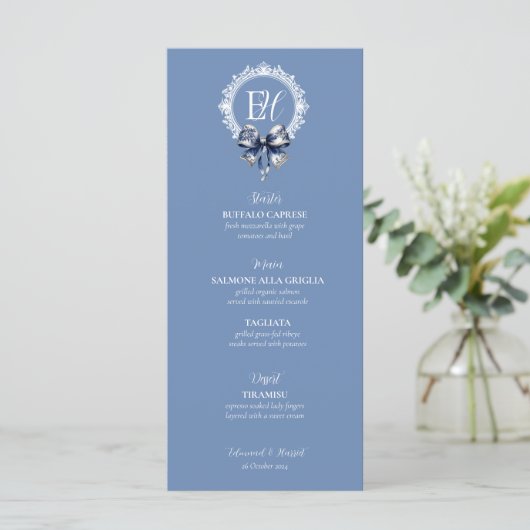 Menu noir Croquette bleu (Debout devant)