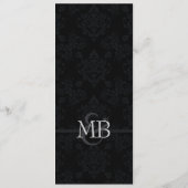 Menu noir damassé modèle rose en dentelle (Dos)