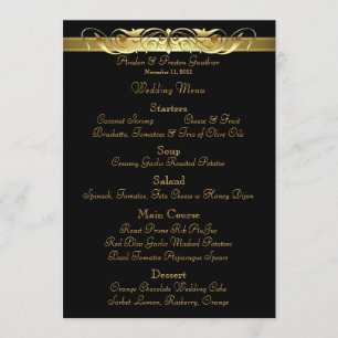 Menu noir de mariage de Grande -Duchesse rouleau