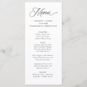 Menu Noir Élégante Calligraphie Moderne Script (Devant)