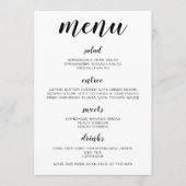 Menu noir et blanc (Devant)