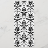 Menu noir et blanc chic de Tableau de mariage (Dos)