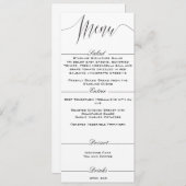 Menu Noir et Blanc Elégant Mariage (Devant / Derrière)