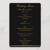 Menu Noir Et Or Élégant Mariage (Devant)