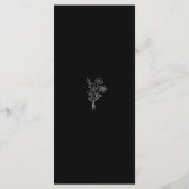 Menu Noir minimaliste Botaniques Terracotta Mariage (Dos)
