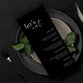 Menu Noir minimaliste Moderne Mariage élégant