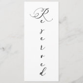 Menu Noir Moderne Simple Script Réservé Siège (Dos)