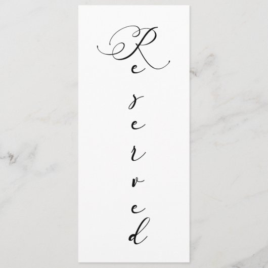 Menu Noir Moderne Simple Script Réservé Siège (Dos)