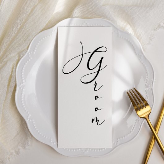 Menu Noir Moderne Simple Script Réservé Siège