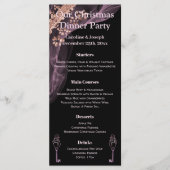 Menu Noir & Rose Gold Christmas avec Snowman (Devant)