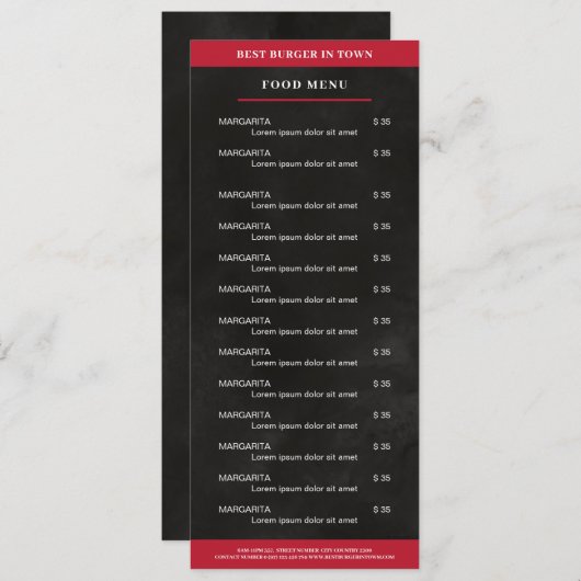 Menu Noir, rouge (Devant / Derrière)