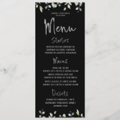 Menu Noir & Silver Calligraphie Mariage vert (Devant)