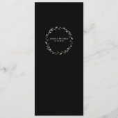 Menu Noir & Silver Calligraphie Mariage vert (Dos)