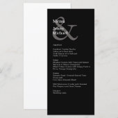 Menu noir simple et moderne et blanc (Devant / Derrière)