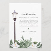 Menu NOLA Watercolor Magnolia Welcome Letter Timeline (Devant)