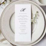 Menu Nom élégant Accueil Mariage initial<br><div class="desc">Nom de famille élégant Menu de réception de mariage initial</div>