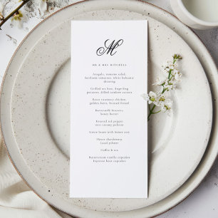 Menu Nom élégant Accueil Mariage initial