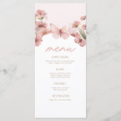 Menu Notre Petit Papillon Rose Girls Anniversaire (Devant)