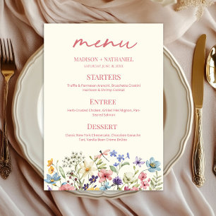 Menu Nourriture de mariage de jardin floral de fleur sa