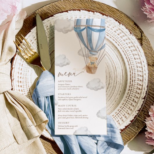 Menu Nous pouvons attendre le Baby shower