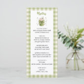 Menu Nous vous aimons tant, cœurs en vichy vert matcha (Debout devant)