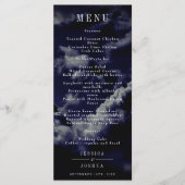 Menu Nuit céleste Sky Navy Blue Mariage Dîner (Devant)