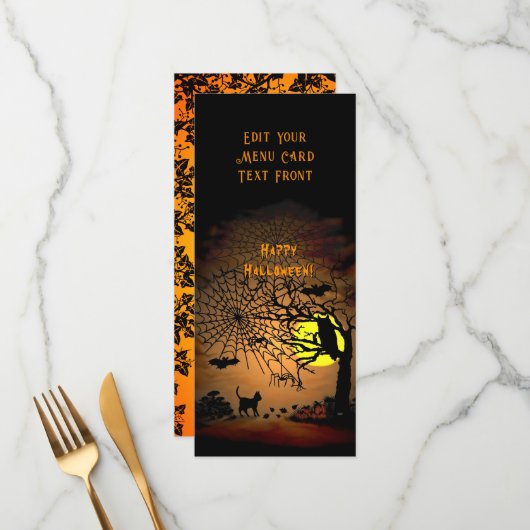Menu Nuit d'Halloween, Joyeux Halloween ! (Devant/Arrière en situation)