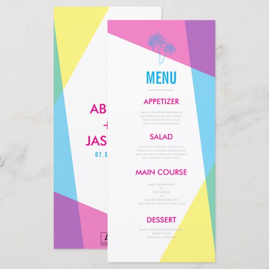 Menu Nuits de Miami (Devant / Derrière)