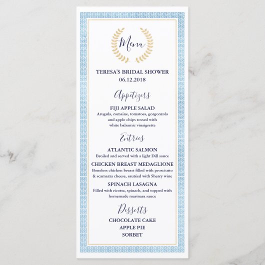 Menu nuptiale de mariage de baby shower de toge (Devant)