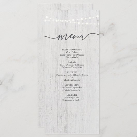 Menu Occasion spéciale | Romantique rustique (Devant / Derrière)