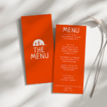 Menu Occidental Brûlé Orange Main tiré Mariage moderne<br><div class="desc">Un menu de dîner mariage chaud orange vif et rétro à l'ouest. Ce qui présente un design modèle chic de boho vintage terre cuite brûlé orange arrière - plan et blanc écrit à la main menu gras avec dessiné à la main plante cactus. Et dessiné à la main l'oeil mystique...</div>