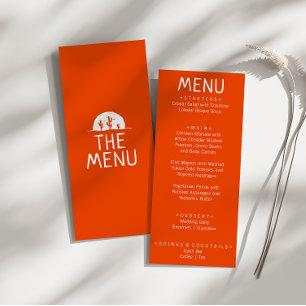 Menu Occidental Brûlé Orange Main tiré Mariage moderne