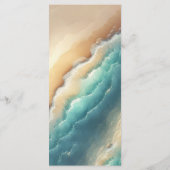 Menu Ocean Beach Blue Watercolor Élégante calligraphie (Dos)