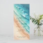 Menu Ocean Beach Watercolor Elegant (Debout devant)