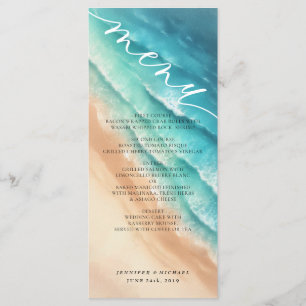 Menu Ocean Beach Watercolor Elegant
