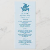 Menu Ocean Sea Turtle, Sea Blue Beach Wedding (Devant)