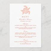 Menu Ocean Sea Turtle, Soft Coral Beach Wedding (Devant)
